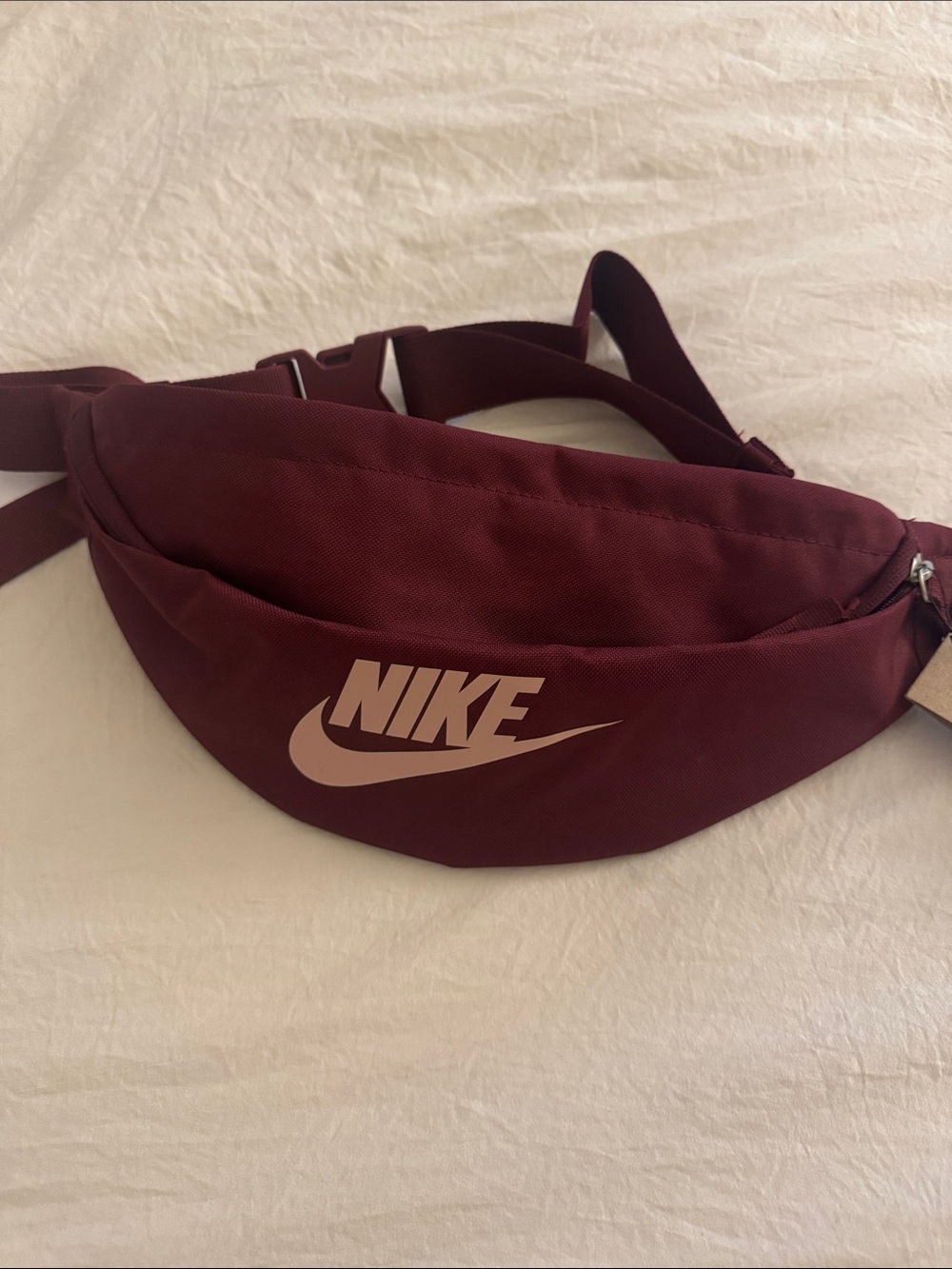 Nike Burgundy Crossbody with Light Pink Logo
